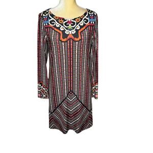 Isle by Melis Kozan Boho Artsy Art to Wear Shift Dress EUC Size Small